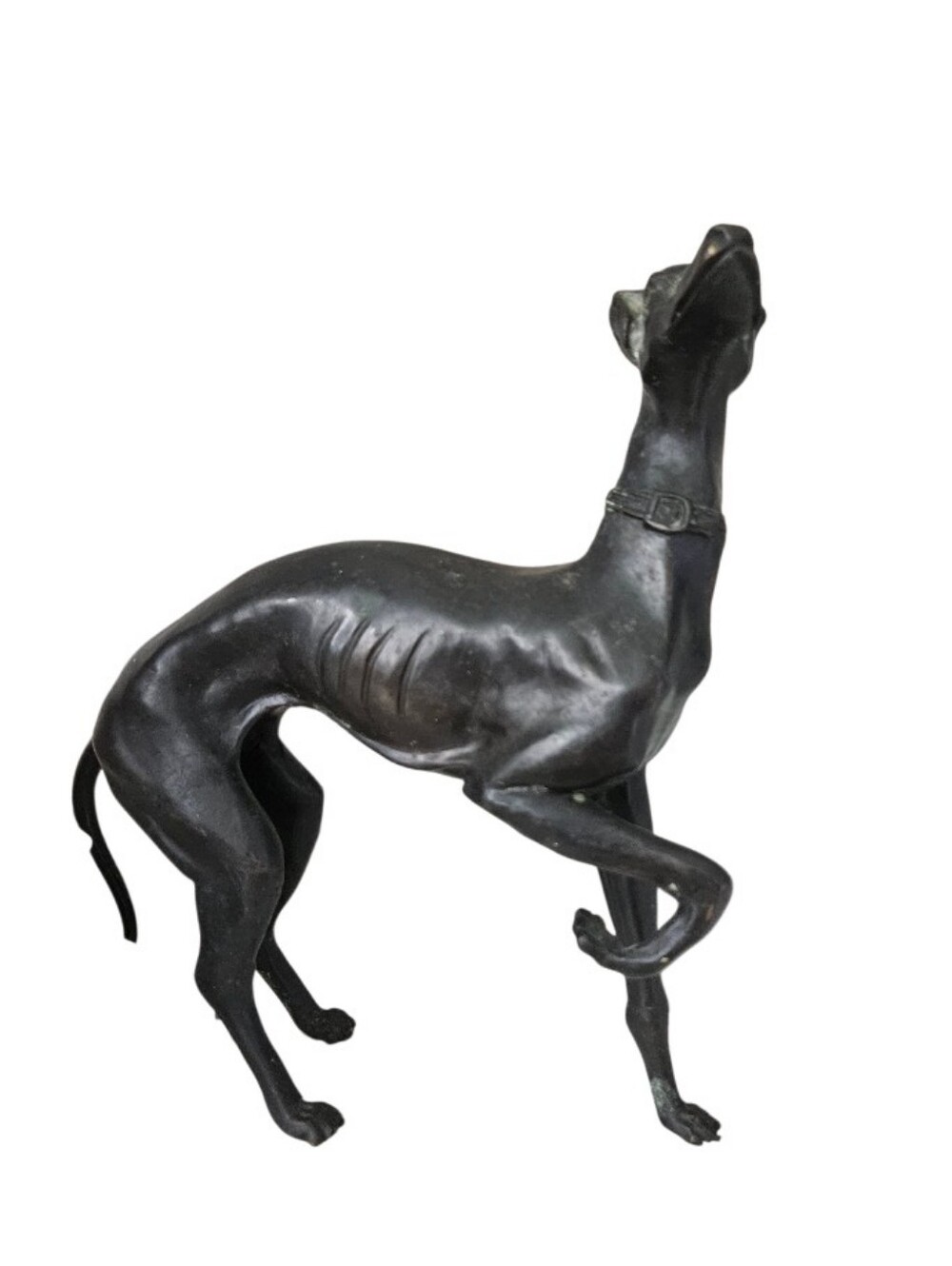 Vintage Bronze  Greyhound Dog Statue Figurine - Decorative Pet Sculpture